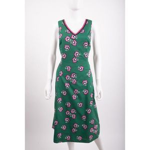Boden Womens Charlotte Midi Dress A-line UK 14 US 10 Green Floral NWT
